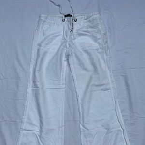 White wide leg pants